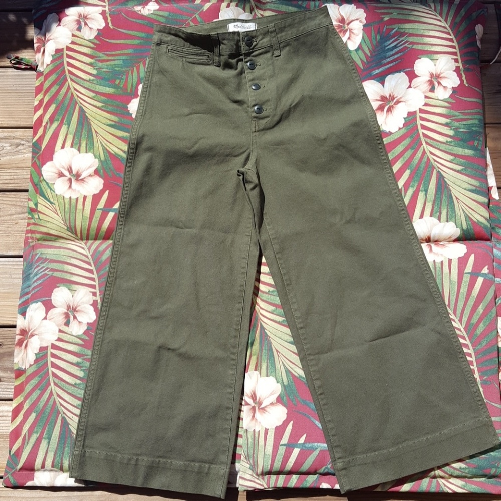 Madewell Olive Wide Leg Jeans